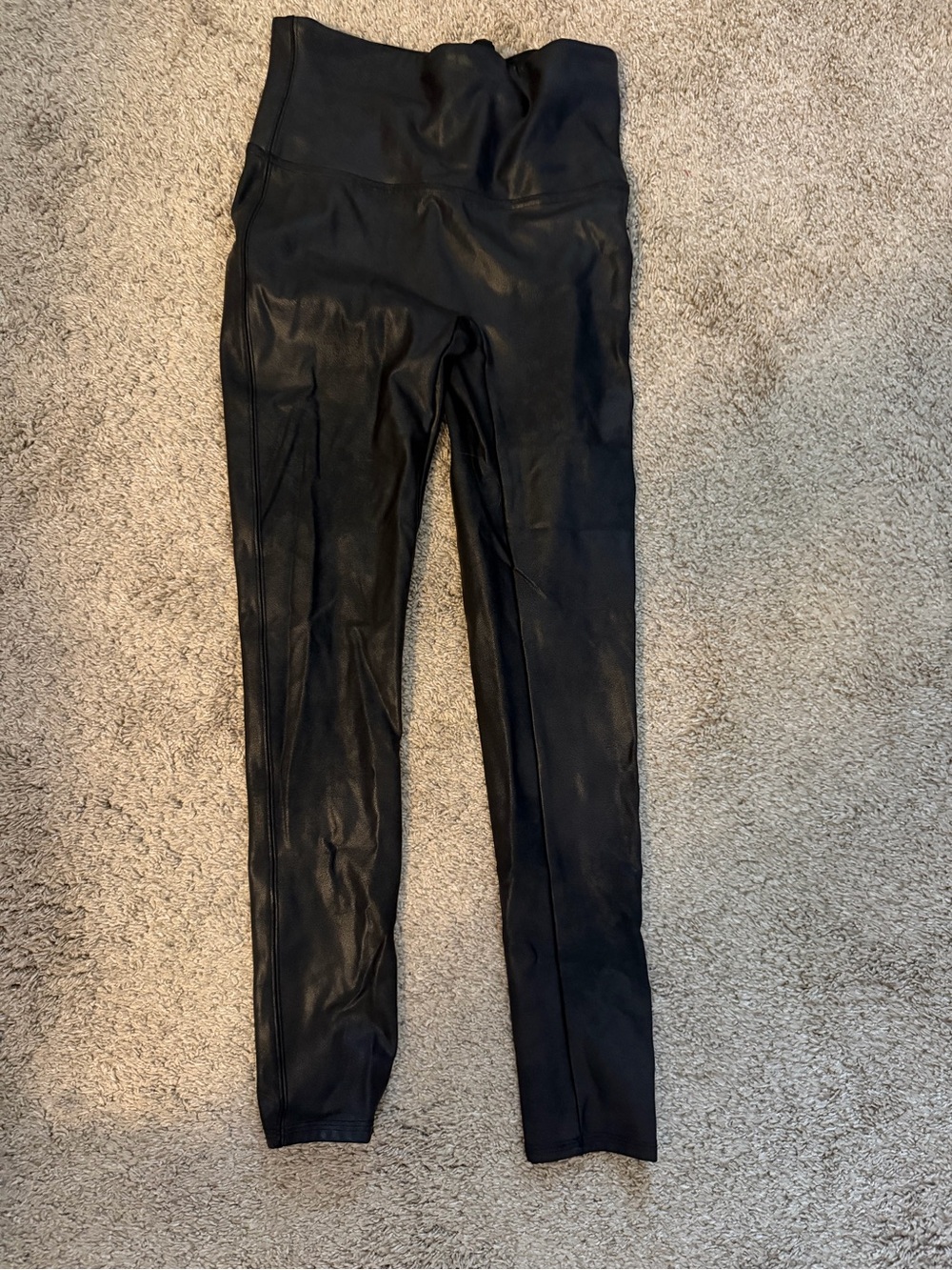 Spanx Black Faux Leather High-Waist Leggings | MP